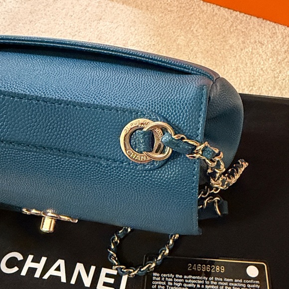 CHANEL Teal Caviar Quilted Small Business Affinity Flap Bag - Picture 3 of 16